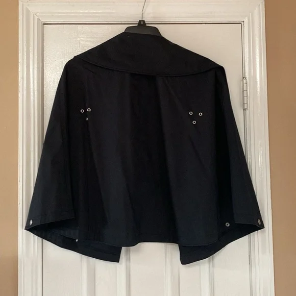 VTG 90’s Authentic BURBERRY London Black Cape Jacket Poncho Funnel Neck - Picture 3 of 15